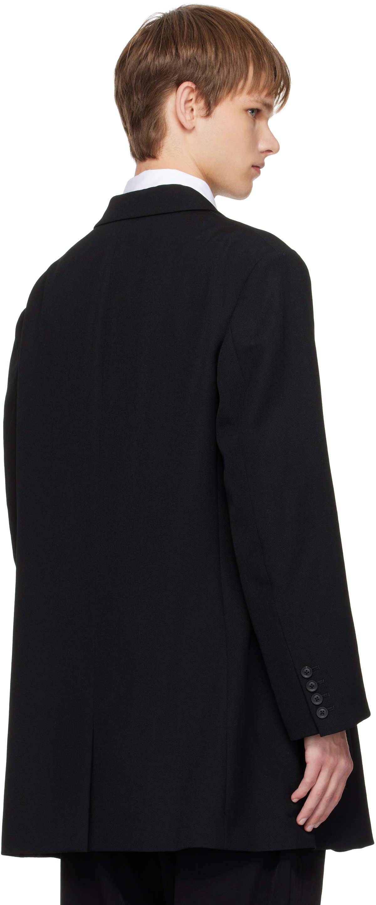 YOHJI YAMAMOTO Black 3 Button Peak Blazer