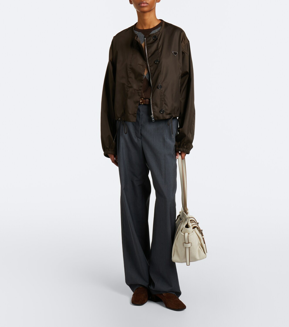 Prada Prada Route Large canvas tote bag