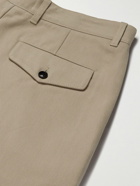 AMI PARIS - Tapered Cotton-Twill Trousers - Neutrals