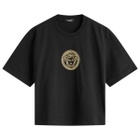 Versace Women's Logo Crop T-Shirt in Black/Gold