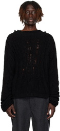 AIREI Black Double Layer Sweater