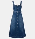 Simkhai Alba belted denim midi dress