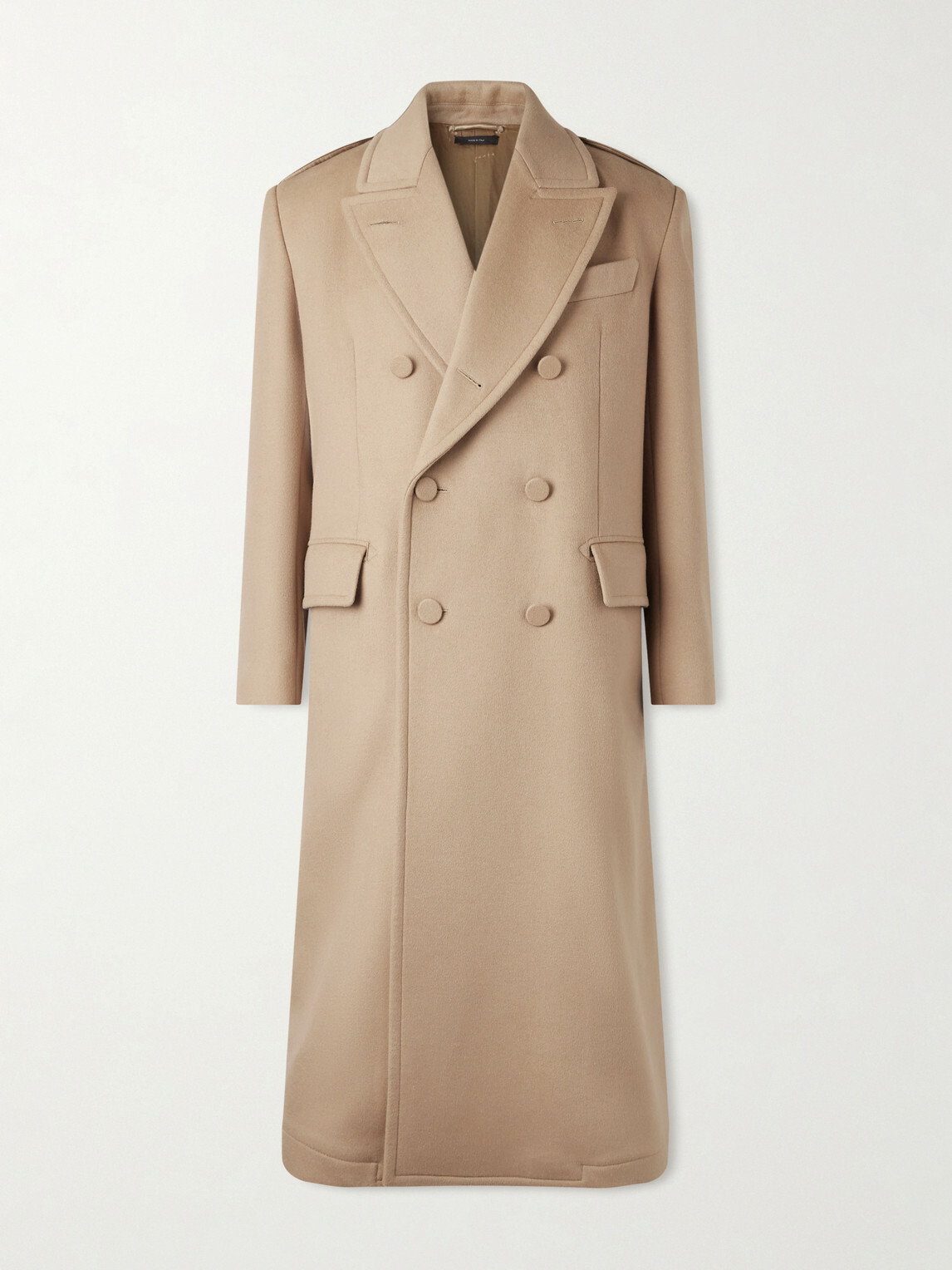TOM FORD - Double-Breasted Wool and Cashmere-Blend Coat - Neutrals