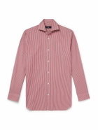 Dunhill - Cutaway-Collar Striped Cotton-Poplin Shirt - Red