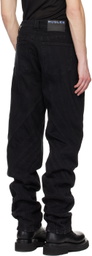 Mugler Black Spiral Baggy Jeans
