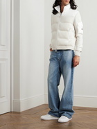 Moncler - Logo-Appliquéd Shell-Trimmed Quilted Wool-Blend Zip-Up Down Cardigan - White