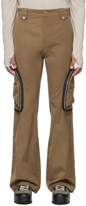 Photo: FFFPOSTALSERVICE Brown Flared Cargo Pants