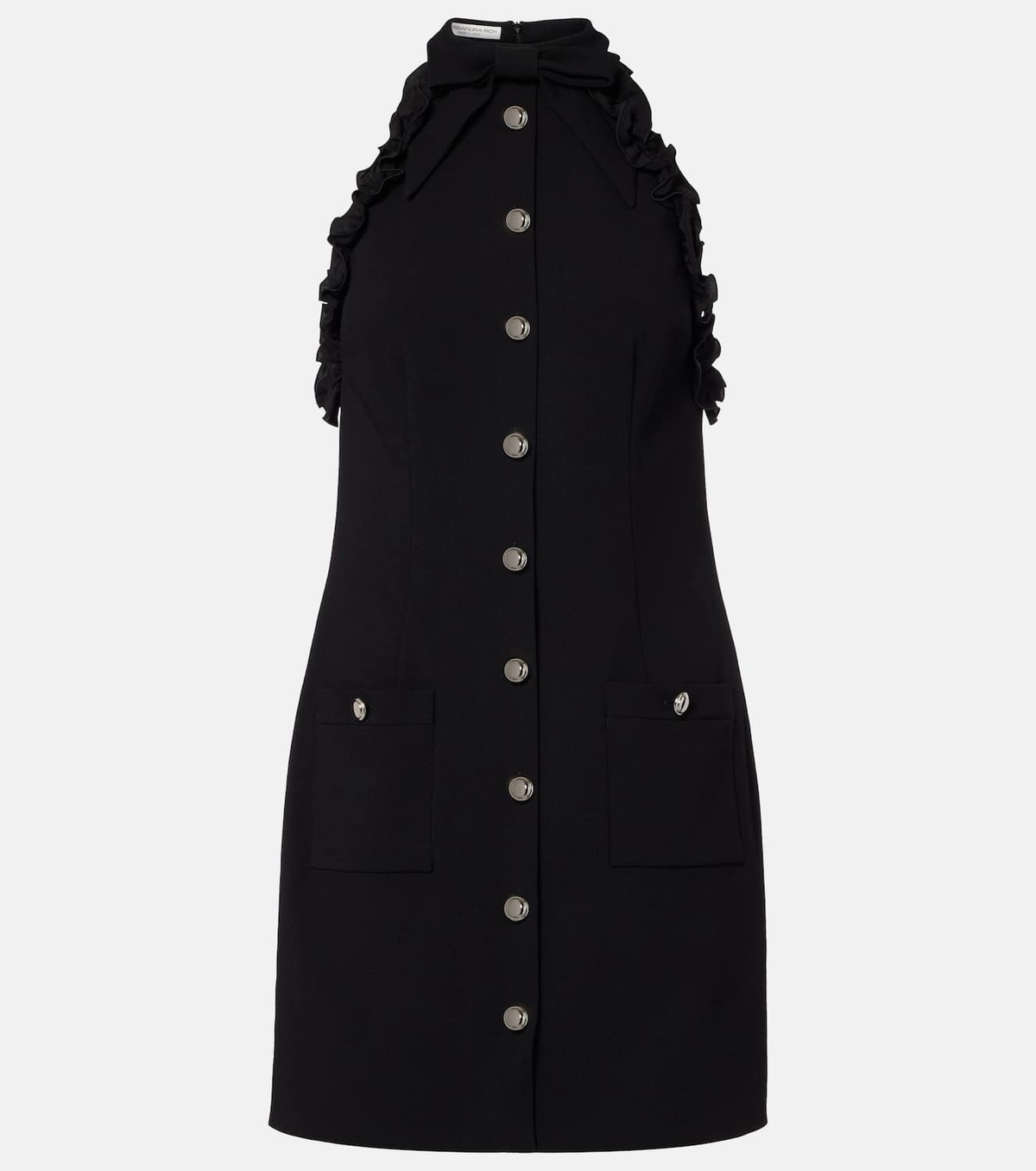 Alessandra Rich Bow-detail wool-blend crêpe minidress