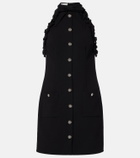 Alessandra Rich Bow-detail wool-blend crêpe minidress