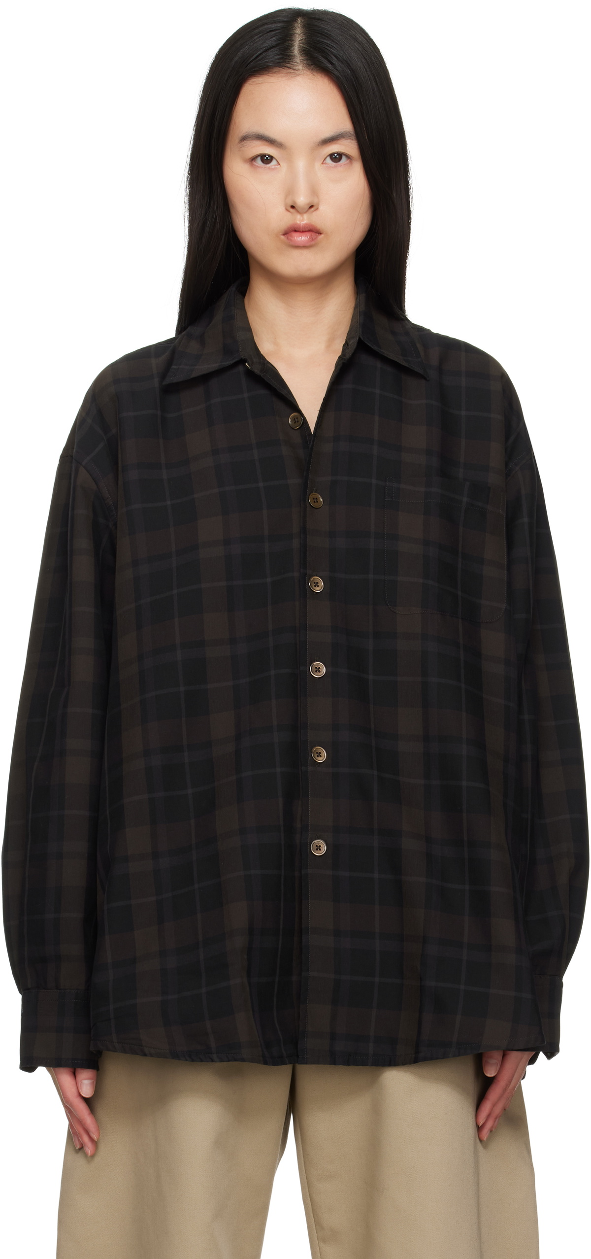 OUR LEGACY Black & Brown Borrowed Shirt Our Legacy