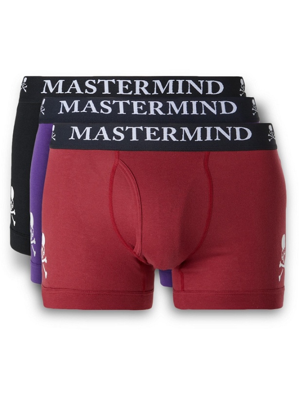 Photo: MASTERMIND WORLD - Three-Pack Logo-Print Cotton-Jersey Boxer Briefs - Multi