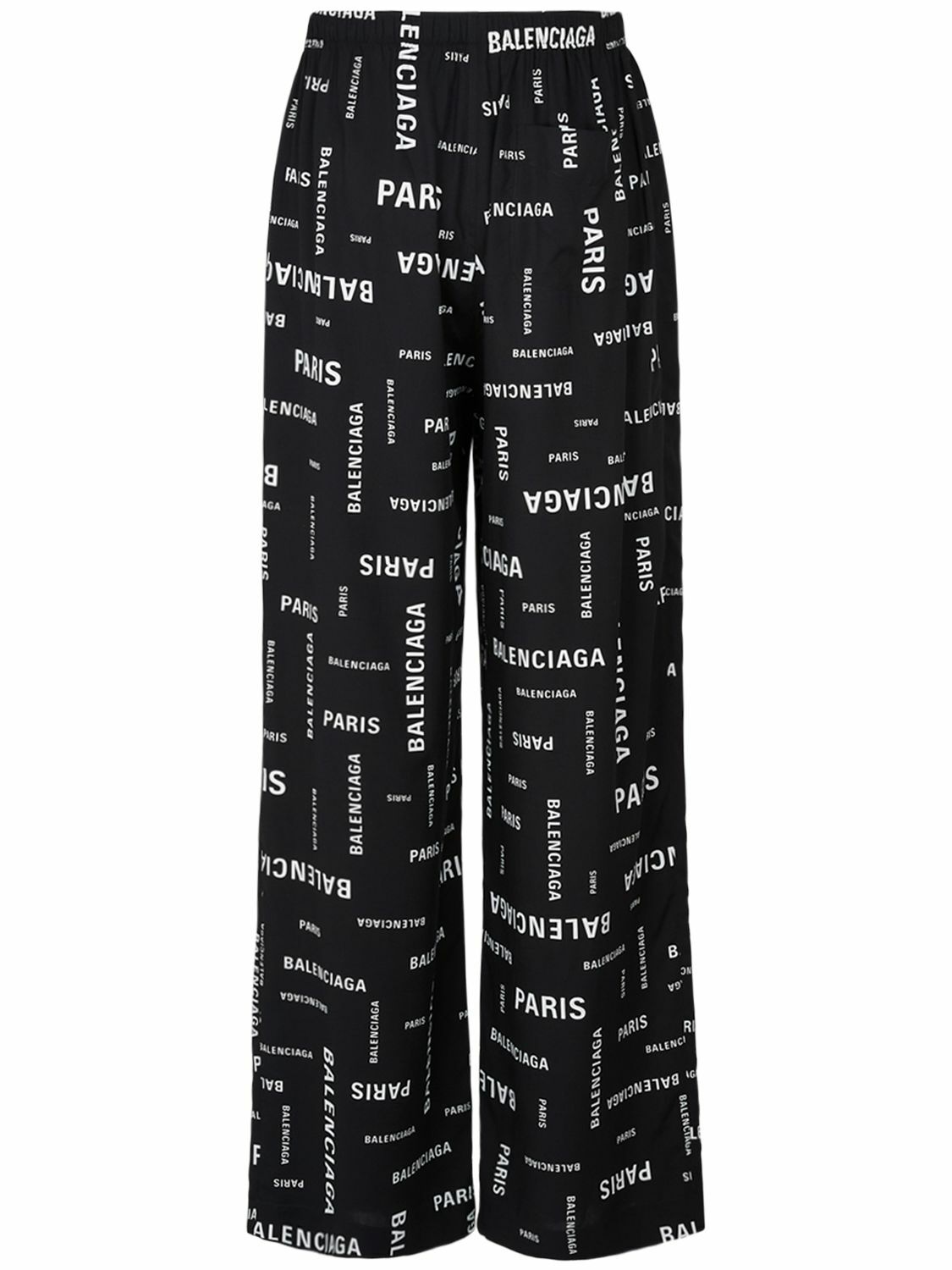 BALENCIAGA - Paris Allover Viscose Poplin Pants