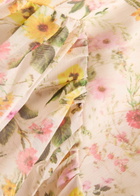 Marques' Almeida Floral-print Chiffon top Multicoloured