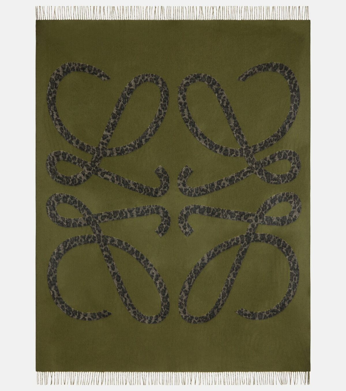 Loewe Anagram fringed wool and cashmere blanket