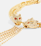 Alessandra Rich Embellished brass choker