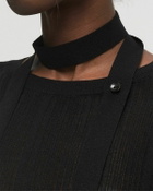 ØLÅF ADJUSTABLE TIE KNIT TOP Black Womens Longsleefe