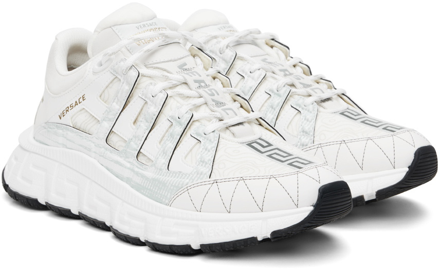 Versace White & Gold Trigreca Sneakers Versace