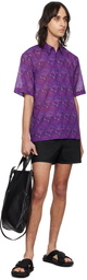 Dries Van Noten Purple Graphic Shirt