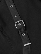 Alexander McQueen - Harness-Detailed Poplin-Trimmed Cotton-Piqué Polo Shirt - Black