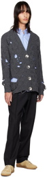 Meryll Rogge Gray Hearts Cardigan