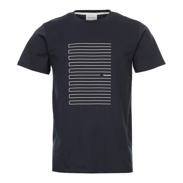Photo: T- Shirt - Niels Logo Stripe Navy
