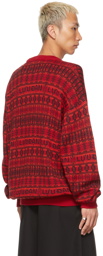 LU'U DAN SSENSE Exclusive Red & Black Knitted Tiger Jacquard Sweater