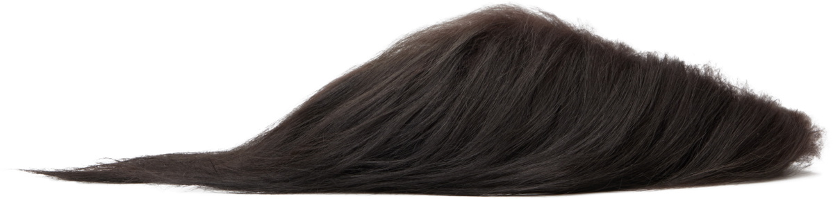 Marni Brown Long Hair Fur Fussbett Slippers