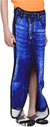 Doublet Blue Two-Dimensional 'Denim Pant' Skirt
