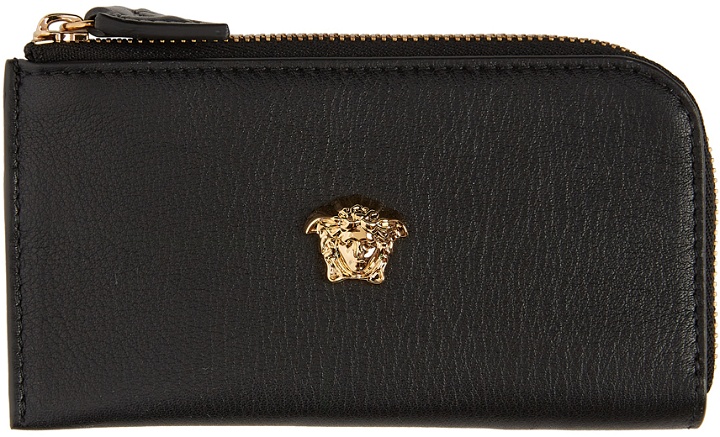 Photo: Versace Black 'La Medusa' Half Zip Wallet