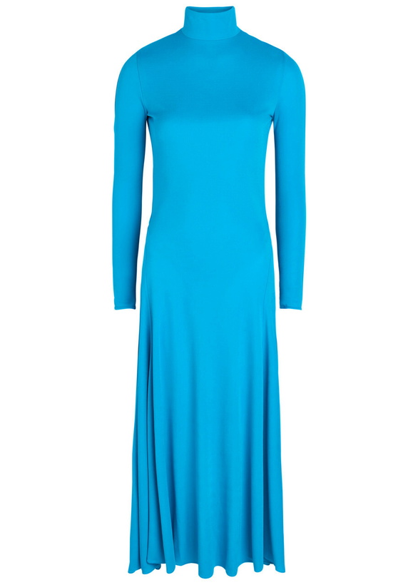 Photo: Alaïa Heart Cut-out Crepe Midi Dress Turquoise