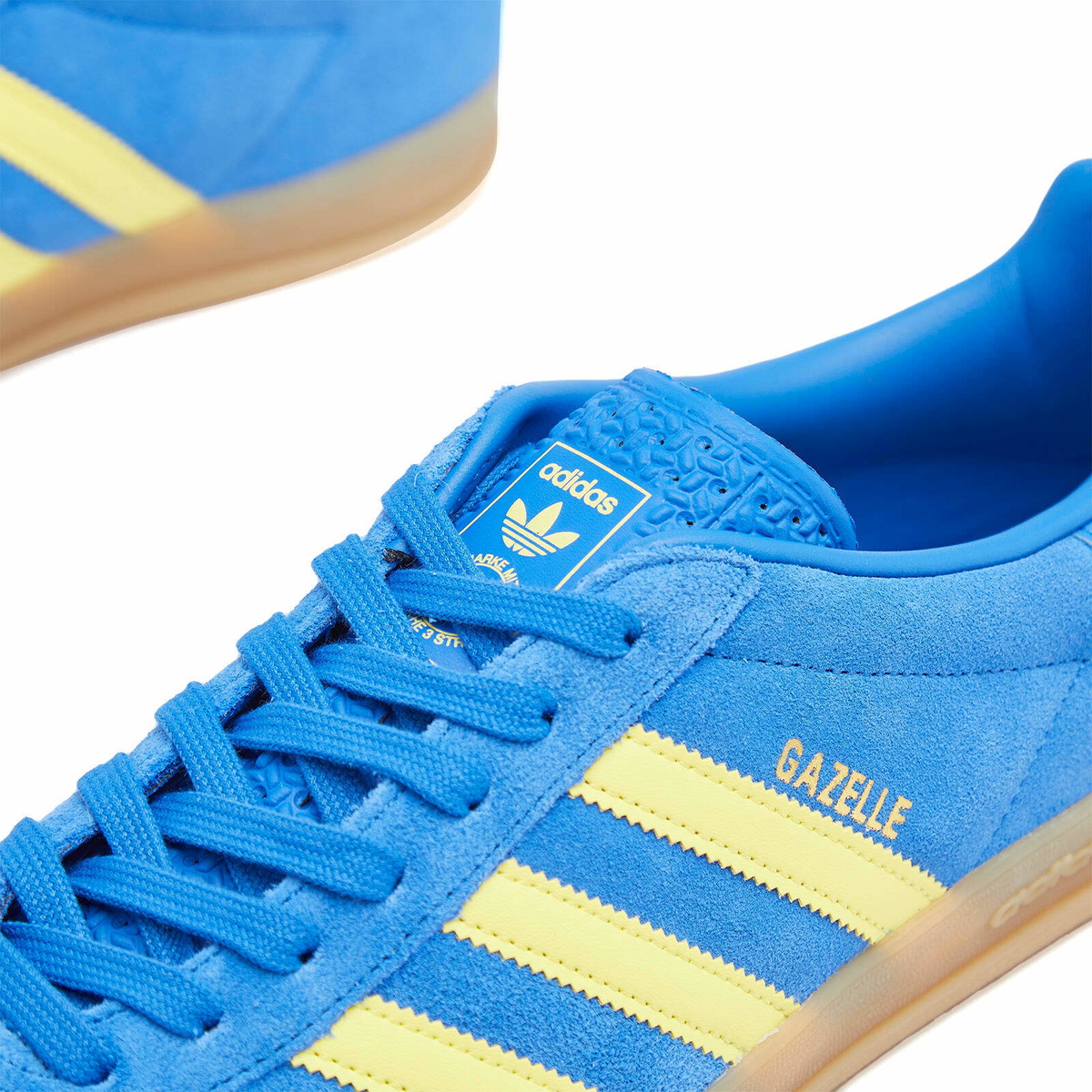 Adidas Gazelle Indoor Sneaker in Blue/Pure Sulfur