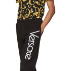 Versace Black Embroidered Logo Lounge Pants