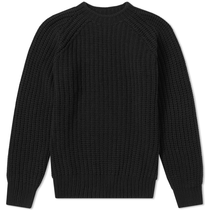 Photo: Officine Generale Ribbed Crew Knit Black