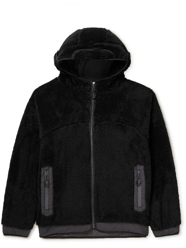 Photo: Comfy Outdoor Garment - Shell-Trimmed Hooded Fleece Jacket - Black