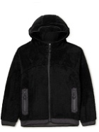 Comfy Outdoor Garment - Shell-Trimmed Hooded Fleece Jacket - Black