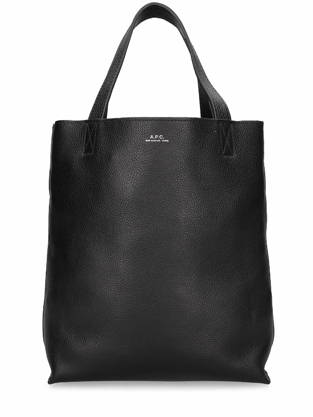 Photo: A.P.C. - Logo Small Leather Tote Bag