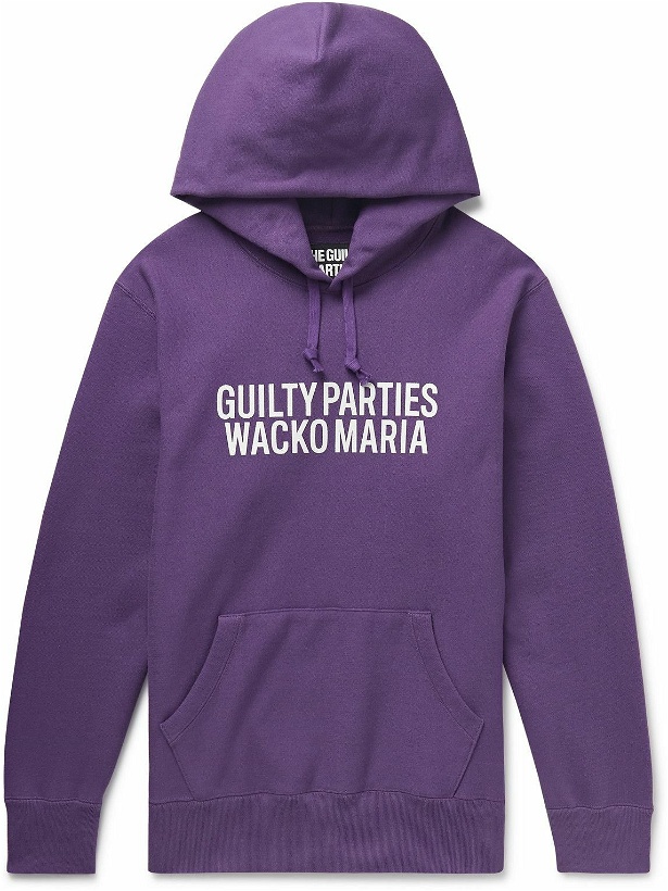 Photo: Wacko Maria - Logo-Print Cotton-Jersey Hoodie - Purple