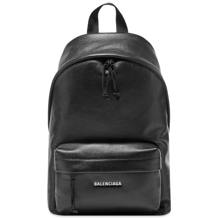Photo: Balenciaga Grained Leather Logo Backpack