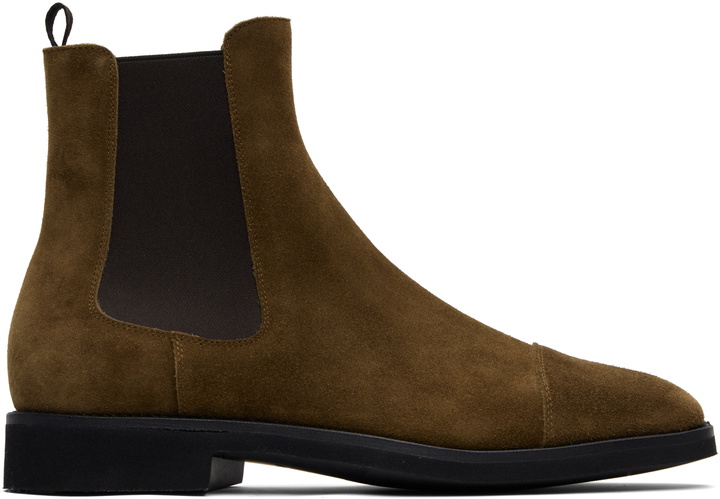 Photo: TOM FORD Brown Suede Light Sole Chelsea Boots