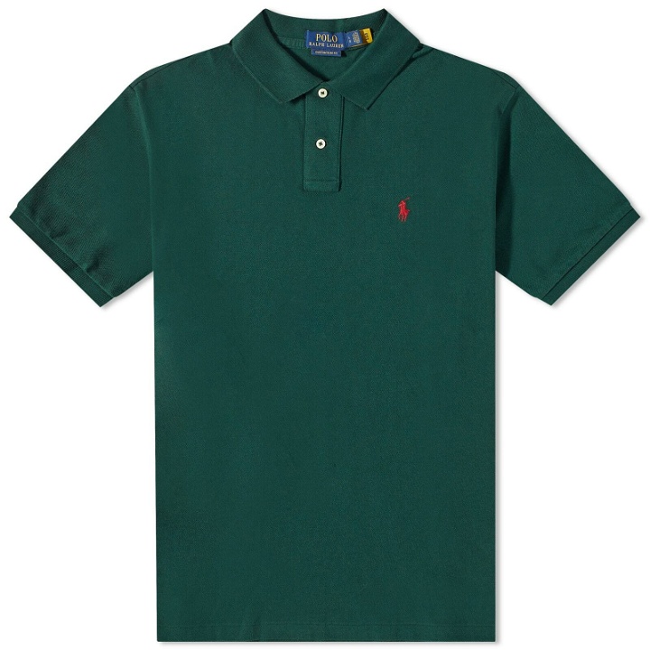 Photo: Polo Ralph Lauren Men's Cusotm Slim Fit Polo Shirt in College Green