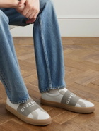 Givenchy - Urban Street Logo-Appliquéd Webbing and Suede-Trimmed Leather Slip-On Sneakers - White
