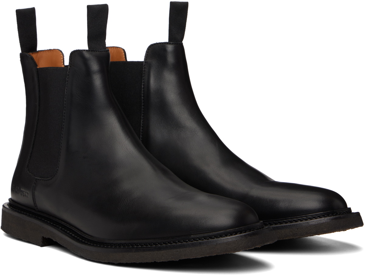 Common Projects Black Leather Chelsea Boots