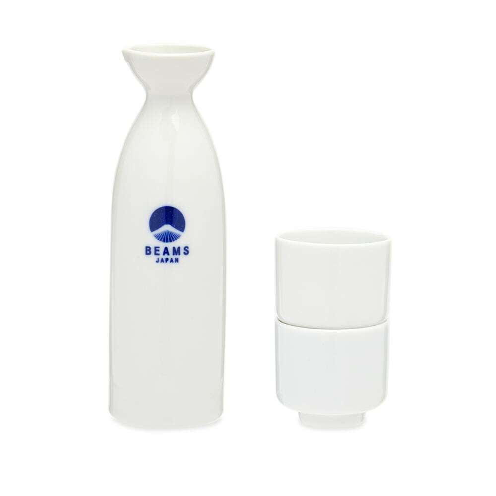 BEAMS JAPAN Sake Bottle & Cup Set in White