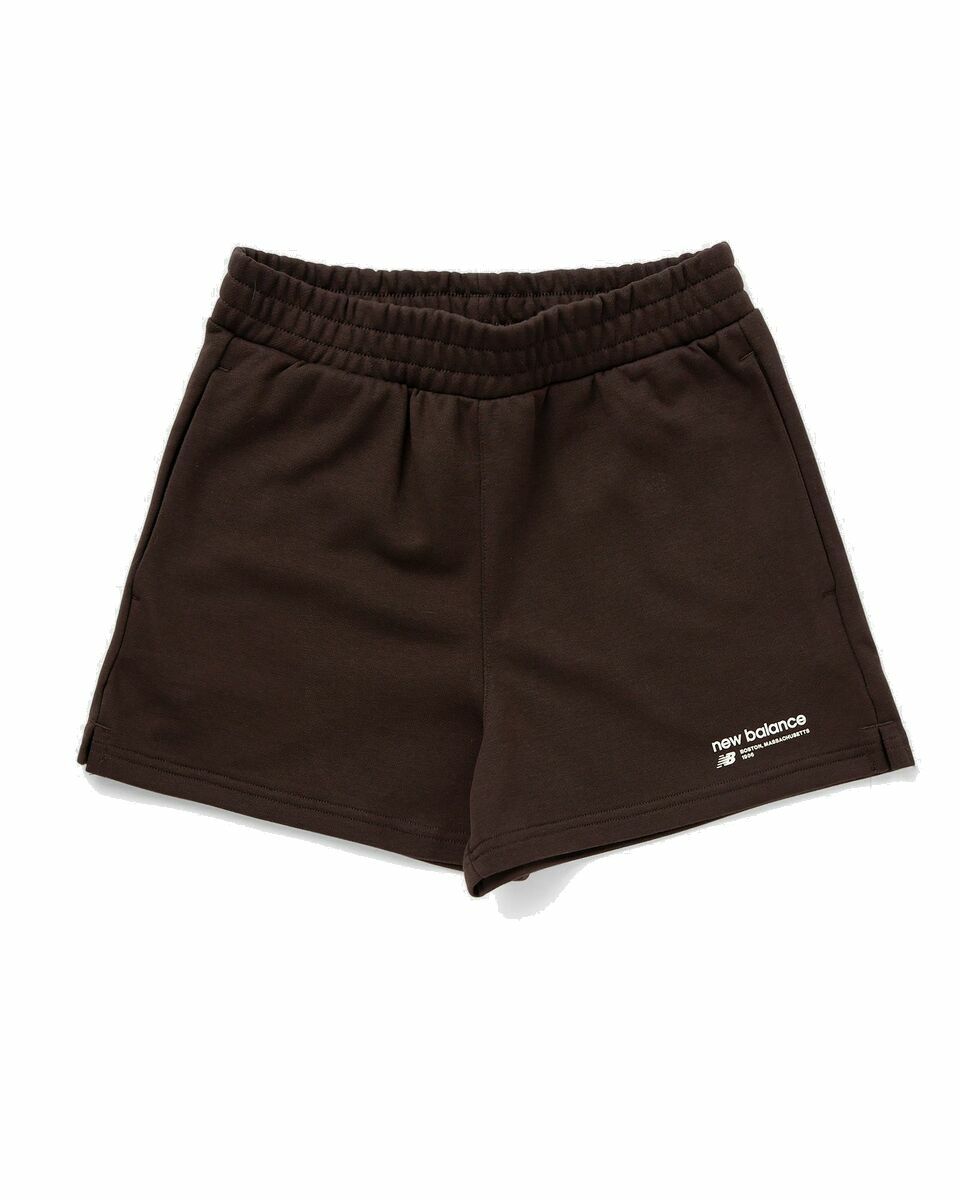 Photo: New Balance Linear Heritage French Terry Short Brown - Womens - Casual Shorts