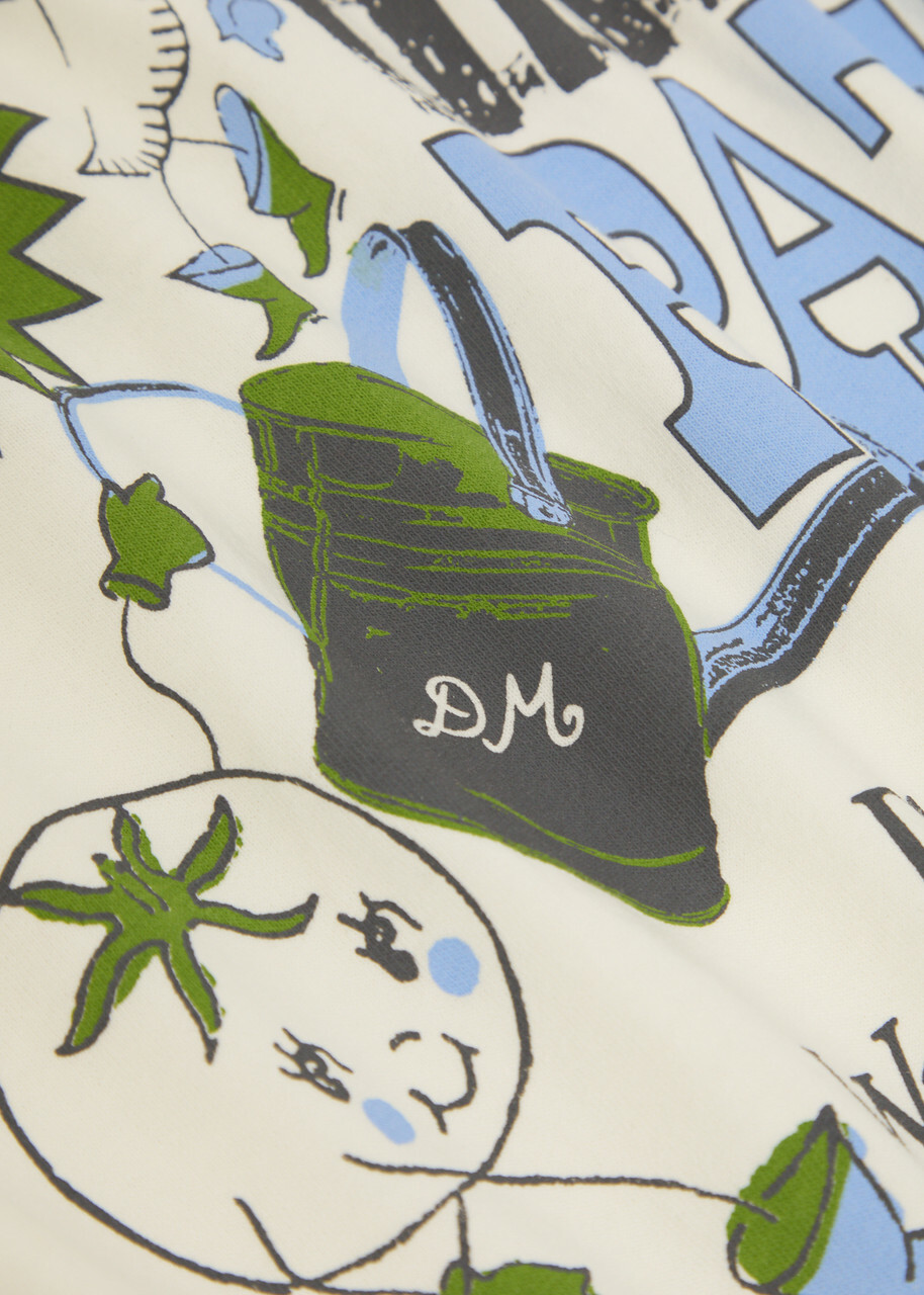 Damson Madder Plant Patch Pals Printed Cotton top Ecru