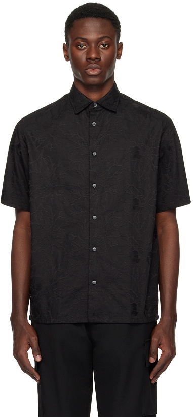 Photo: Emporio Armani Black Spread Collar Shirt