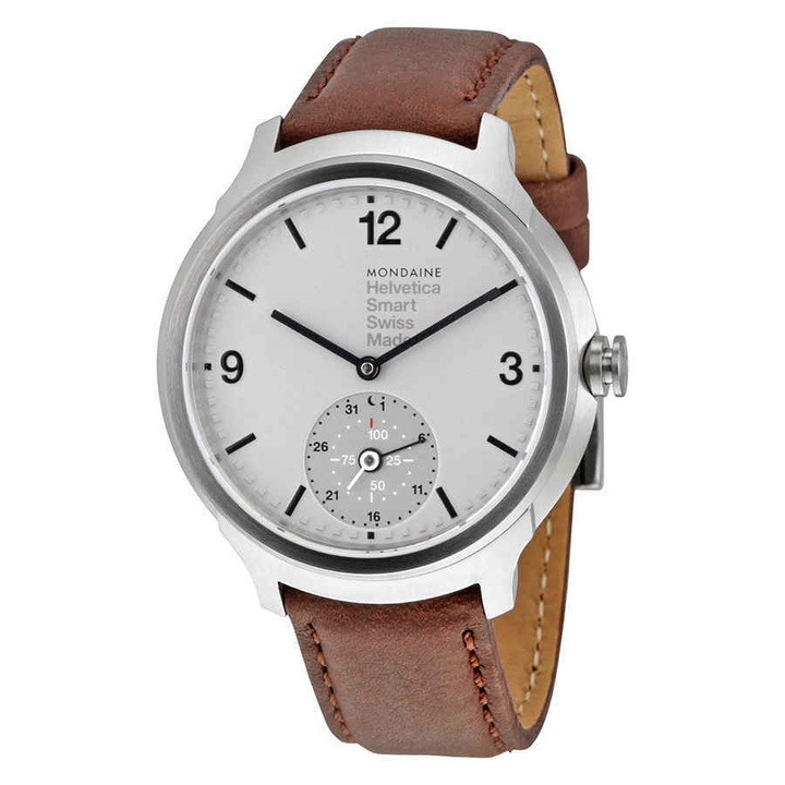 Photo: Mondaine Helvetica No 1 Bold Smart Silver Dial Mens Watch MH1B2S80LG