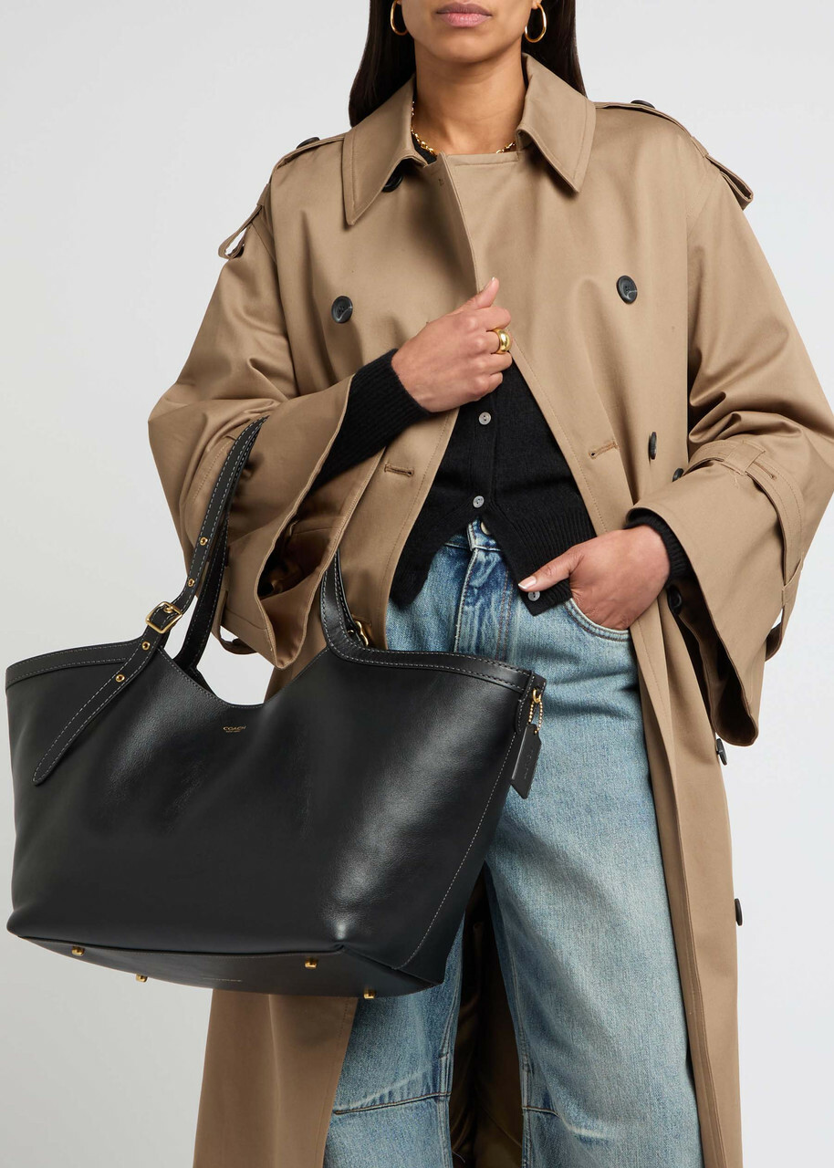 Coach Gramercy Grained Leather Tote - Black - One Size Coach