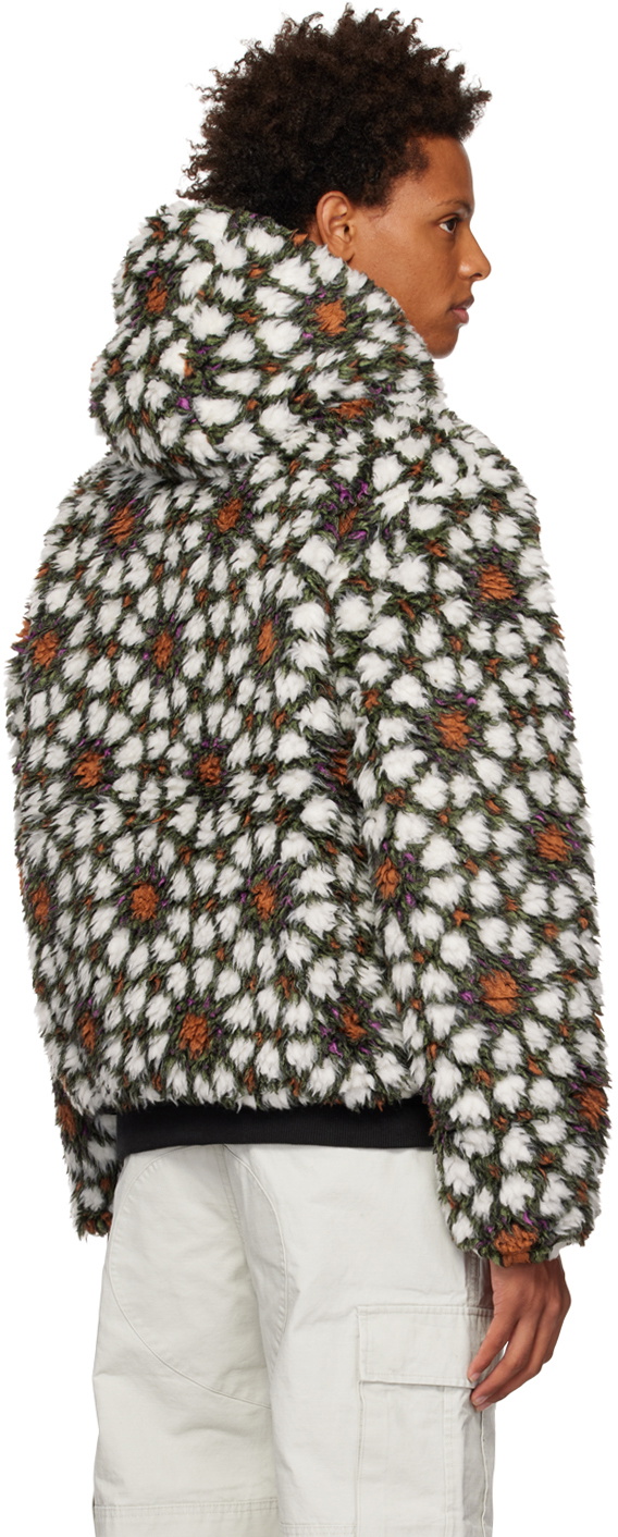 Stüssy White & Green Pattern Reversible Jacket Stussy