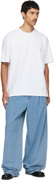 Solid Homme White Solid Back Logo T-shirt